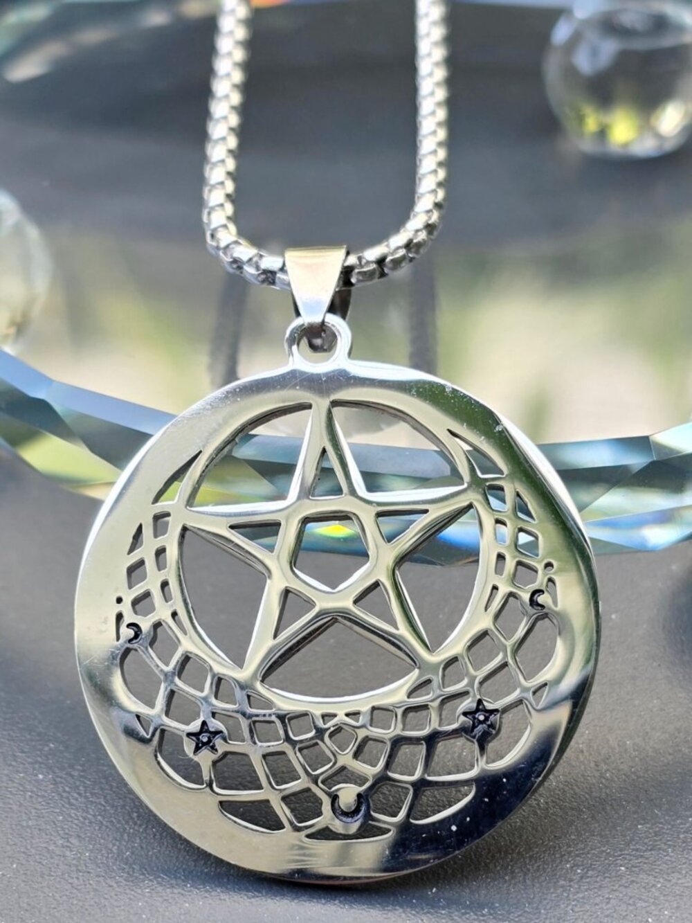 Pentagram Web ✦ Celestial Occult Pendant ✦ Gothic Alt Witchcore Necklace NWT